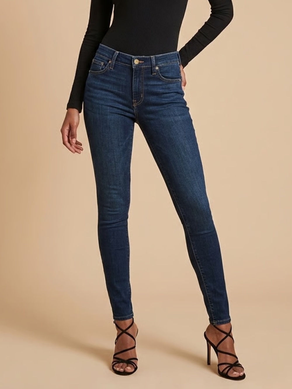 ABERCROMBIE & FITCH | Dark Blue Mid Rise Super Skinny Denim Jeans Sz 25